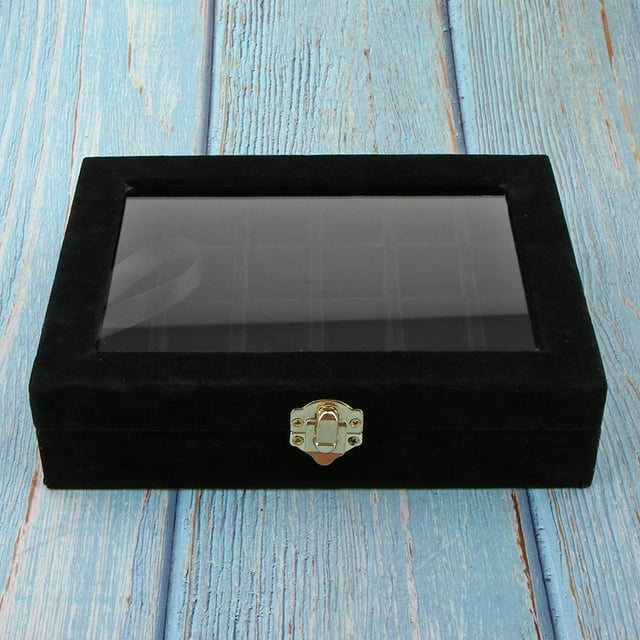 Vitrina de joyería Fernando Organizador de Anillos Negro 20x15x4.7cm
