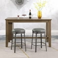 thumbnail image 2 of OUllUO Bar Stools Set of 2, Swivel Bar Stools, Counter Height Stools, Stools for Kitchen Counter, 25 Inch Metal Counter Stools, Grey PU Leather Stools, Industrial Kitchen Stools for Island, 2 of 9