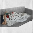thumbnail image 6 of Lips Soft Flannel Fleece Blanket, Lady Wearing a Hat Portrait White Background Black Stroke Contour Drawing, Cozy Plush for Indoor and Outdoor Use, 70" x 90", Charcoal Grey Vermilion, by Ambesonne, 6 of 6