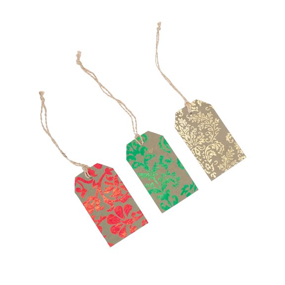 Medici Damask Gift Tag Set Of 12