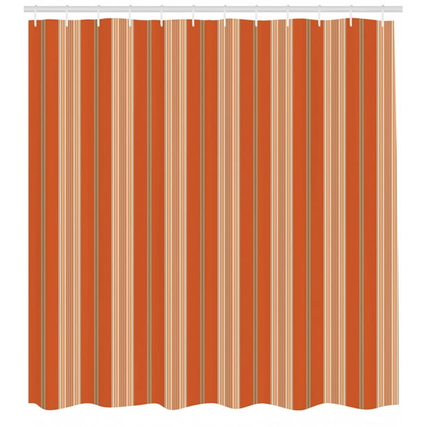 Burnt Orange Shower Curtain, Retro Themed Illustration of Earth Tones