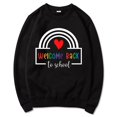 thumbnail image 5 of Holzkary Teacher Sweatshirt for Women Sweatshirt for Fall Winter Tops Long Sleeve Shirts Oversized Tshirts Round Neck Colorful Teacher Crewneck Sweatshirt Teach Long Sleeve Pullover Shirt Tops Black S, 5 of 5