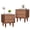 Walnut-set of 2, variant on Wirrytor Modern Short Nightstand Set of 2 with 2 Drawers, Bedside Table 2 Drawer Dresser with Embossed Pattern, Storage End Table with Wooden Legs for Bedroom & Living Room, Black