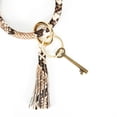 thumbnail image 7 of Kasmotion Leather Keychain Bracelet Leopard Snake Leather Fashion Boho Keyring Round Unique Floral Keychain with Tassel, 7 of 7