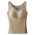 thumbnail image 2 of Mepaouo Sleeveless Thermal Tank Top for Women Sweetheart Neck Fleece Camisole Warm Base Layer(Khaki,L), 2 of 9