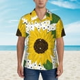 thumbnail image 5 of Uemuo Sunflowers Printed Regular Fit Short Sleeve Casual Hawaiian Shirt for Men,Aloha shirt,Tropical shirt,Floral print shirt,Vacation Beach shirt-3X-Large, 5 of 9