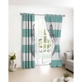 thumbnail image 4 of Fsddascl Turquoise Stripe Nautical Blackout Curtains for Bedroom/Living Room, Thermal Insulated Kitchen Curtains, Grey Anchor Summer Coastal Grommet Darkening Window Treatment Drapes 52"x54"x2, 4 of 8