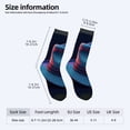 thumbnail image 4 of Four Seasons Universal Socks (2 Pairs) - Vibrant Dark Blue Socks with Concentric Circle Pattern in Red & Purple Unisex Trendy Design, 4 of 5