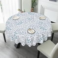 thumbnail image 5 of Teal Leaf Round Tablecloth 60 Inch Farmhouse Rustic Tablecloth Spring Summer Table Cloth, Leaves Outdoor and Indoor Table Cover for Home Party Kitchen Dinning Picnic, 5 of 7