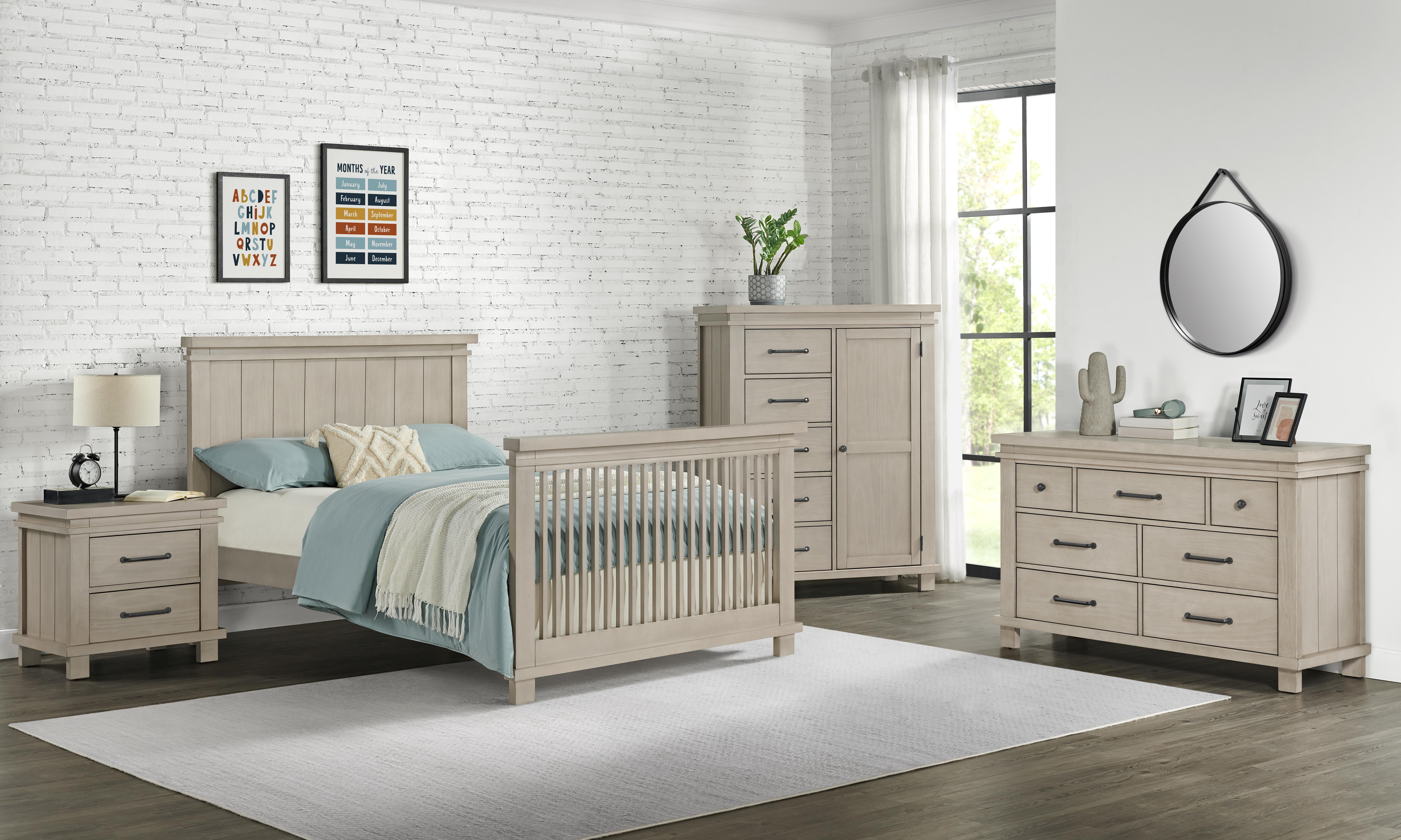 Soho Baby Hampton Crib to Full-Size Bed Conversion Kit, Stone Wash, GreenGuard Gold Certified