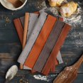 thumbnail image 6 of Orange Wooden Kitchen Towels Set of 2, Water Absorbent Dish Towel, Grey Stripe Gradient Country Rustic Grain Decorative Hand Towels - Quick Drying Cloth for Cooking Baking, 18x28 Inch, 6 of 8
