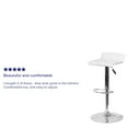thumbnail image 4 of Flash Furniture Mark Contemporary White Vinyl Adjustable Height Barstool with Quilted Wave Seat and Chrome Base, 4 of 12
