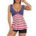 thumbnail image 1 of Charmo Womens Tankini Swimsuits Ruffle V Neck Tankini Tops with Boyleg Bottom Two Piece Bathing Suit, 1 of 6
