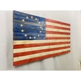 thumbnail image 4 of Betsy Ross Handmade Wooden American Flag with Carved 13 Star Union Indoor or Outdoor Patriotic Wall Hanging, 4 of 9