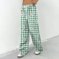 thumbnail image 3 of Fabrcox Plaid Wide Leg Pants for Women Bow Graphic Womens Lounge Pant Loose Fit Spring Summer Valentine Women Trouser with Pockets, 3 of 5