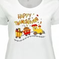 thumbnail image 4 of Inktastic Happy Thanksgiving Turkey Train with Food Women's Plus Size T-Shirt, 4 of 5