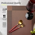 thumbnail image 2 of Placemats Set of 4 Washable Indoor/Outdoor Vinyl Place Mats for Dining Table PVC Weave Table Mats(Coffee/Black), 2 of 6