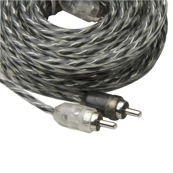 Scosche A25C4-WM1SD 25 Foot Twisted Car Stereo RCA Type Audio Cable, Gray, and White New