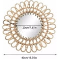 thumbnail image 3 of Home Office Hanging Mirror, Rattan Sunflower Circular Wall Mirror, 16x16in Rattan Wall-Mounted Mirrors with Boho Nordic Style, Circular Sunflower Mirrors for Inodoor Living Room Hallway, 3 of 7