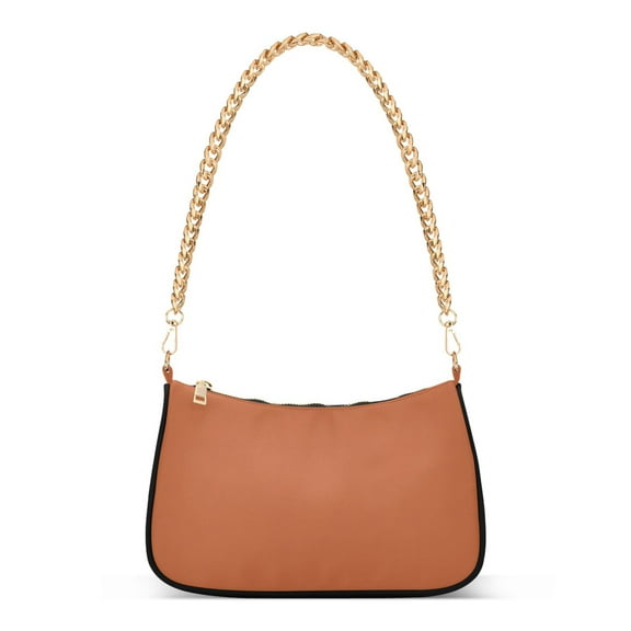 Ryvnso Chocolate Womens Chain Shoulder Bag Tote Handbags Clutch Hobo Purse with Zipper for Travel