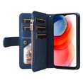 thumbnail image 3 of Multifunctional Case for Moto G Power 2021,[RFID Blocking] 9 Credit Cards Holder Wrist Strap, Premium PU Leather Zipper Wallet Purse Magnetic Flip Phone Cover for Motorola Moto G Power 2021, Blue, 3 of 12