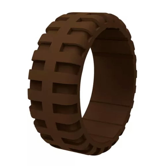HOOUN Black Silicone Ring Rubber Wedding Band Flexible for Men Workout Male Lifestyle -04 Coffee-11