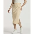 thumbnail image 2 of 3 Pack: Women's Midi Ribbed Knit Skirt With Side Slit - Stretchy Office Work Business Casual Pencil Pull-On Skirts, 2 of 6