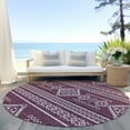 thumbnail image 6 of Addison Rugs Chantille Indoor/Outdoor Transitional Southwest Eggplant Washable Round Rug, 8' x 8', 6 of 6