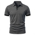 thumbnail image 5 of Homeyce Mens Polo Shirts Short Sleeve Collared Polo Shirts Button Down Fashionable Business Athletic Casual Polo Sweater Solid Color Pullover Shirts,Gray M, 5 of 5