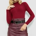 thumbnail image 2 of Kmdttou Womens Sweatshirt for Winter Solid Color Long Sleeved Pullover Button Knit Sweater Top Long Sleeved Round Neck Top/shirt on Clearance!, 2 of 8