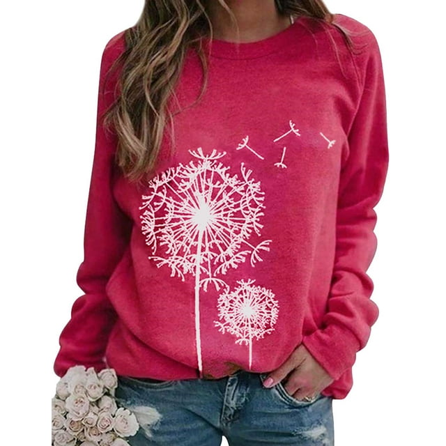 ZXZY Pull à Manches Longues à Col Rond et Imprimé Graphique pour Femme
