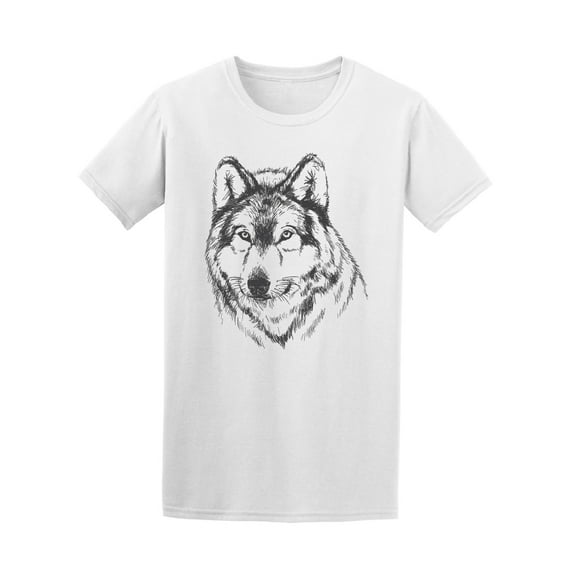 Wolf Glaring Ink Style T-Shirt Men -Image by Shutterstock, Male x-Large