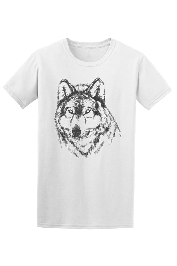 Wolf Glaring Ink Style T-Shirt Men -Image by Shutterstock, Male x-Large