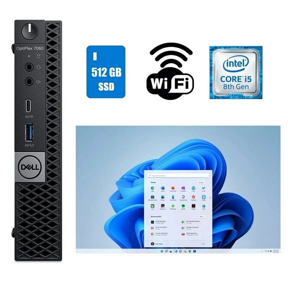 Restored Dell OptiPlex 7060 Micro Intel Core i5 8th Gen Desktop Computer 16GB RAM 512 SSD Wi-Fi Windows 11 Pro (Refurbished)