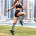 thumbnail image 6 of Lsque Hedgehogs and Flowers Pattern Sport Compression Socks for Men & Women 15-20 mmHg Knee High Nurse Pregnant Running Medical and Travel Athletic, 6 of 6