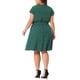 thumbnail image 4 of GRACE & GRANDEUR Vestido de Verano para Mujeres Talla Grande con Mangas Cortas, Escote en V, Vestido Midi Floral 4X Verde Oscuro, 4 of 5