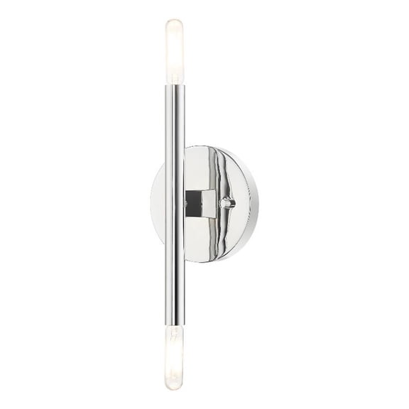 Beaumont Lane Mid-Century 2-Light Mid-Century Metal Sconce in Polished Chrome