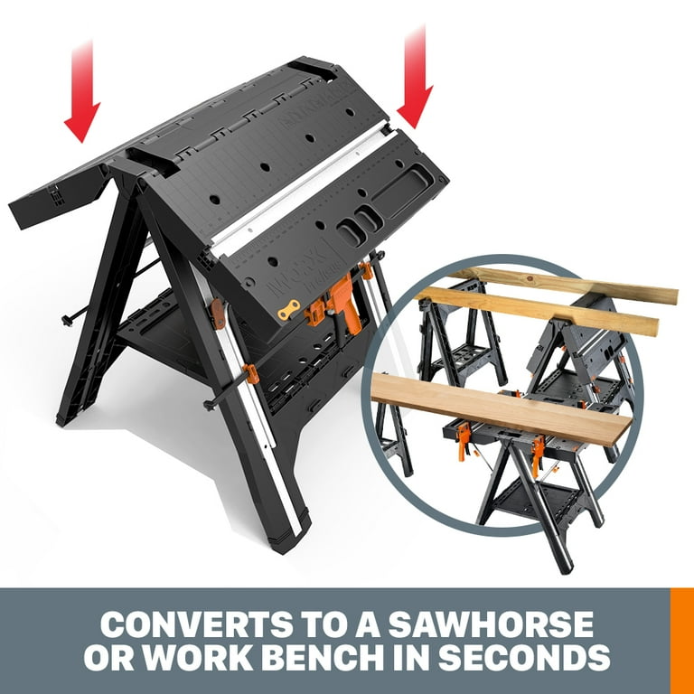 WORX Pegasus Multi Function Work Table and Sawhorse with Clamps