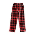 thumbnail image 4 of SGMVNU Womens Pajama Pants Plaid Cozy Loungewear Winter Warm Pj Bottoms Fuzzy Sleepwear Comfy Classic Homewear(Red, 2XL), 4 of 6