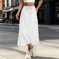 thumbnail image 4 of Edvintorg Skirts for Women Midi Length Streetwear Drawstring Elastic Waisted Casual Baggy Cargo Skirt with Pockets Women's Skirts, 4 of 9