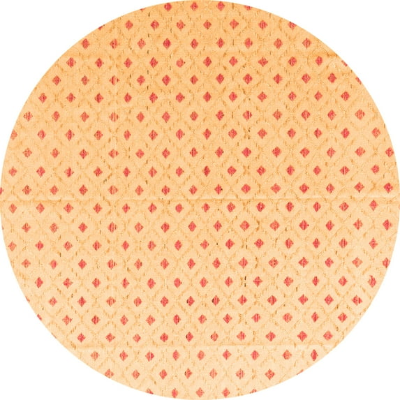 Ahgly Company Indoor Round Abstract Orange Modern Area Rugs, 8' Round