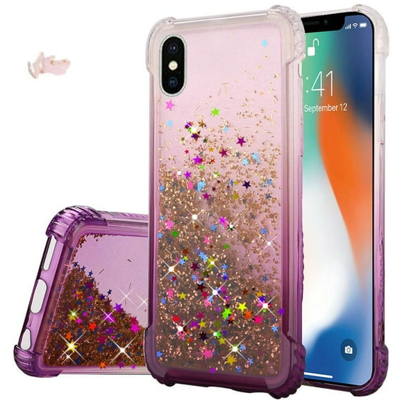 GSA Liquid Glitter Gradient Color Candy Case For iPhone XS Max (6.5") - Purple