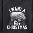 thumbnail image 3 of Instant Message - I Want A Hippopotamus For Christmas - Women's Lightweight French Terry Long Sleeve Shirt, 3 of 6