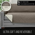 thumbnail image 4 of Original Patent Pending Reversible Small Sofa Protector, Many Colors, Seat Width to 62 Inch, Furniture Slipcover, 2 Inch Strap, Couch Slip Cover Throw for Pet Dogs, Kids, Cats, Latte Linen, 4 of 8