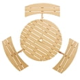 thumbnail image 6 of Aukfa Wooden Picnic Table for 6,Outdoor Round Picnic Table w/ 3 Benches for Garden, Backyard,Natural, 6 of 8