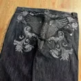 thumbnail image 4 of Pantalones vaqueros holgados con bordado de patrón de moda americana para hombres, pantalones de pierna ancha de gran tamaño, Joker informal de calle, nueva moda, pareja, Y2K, 4 of 5
