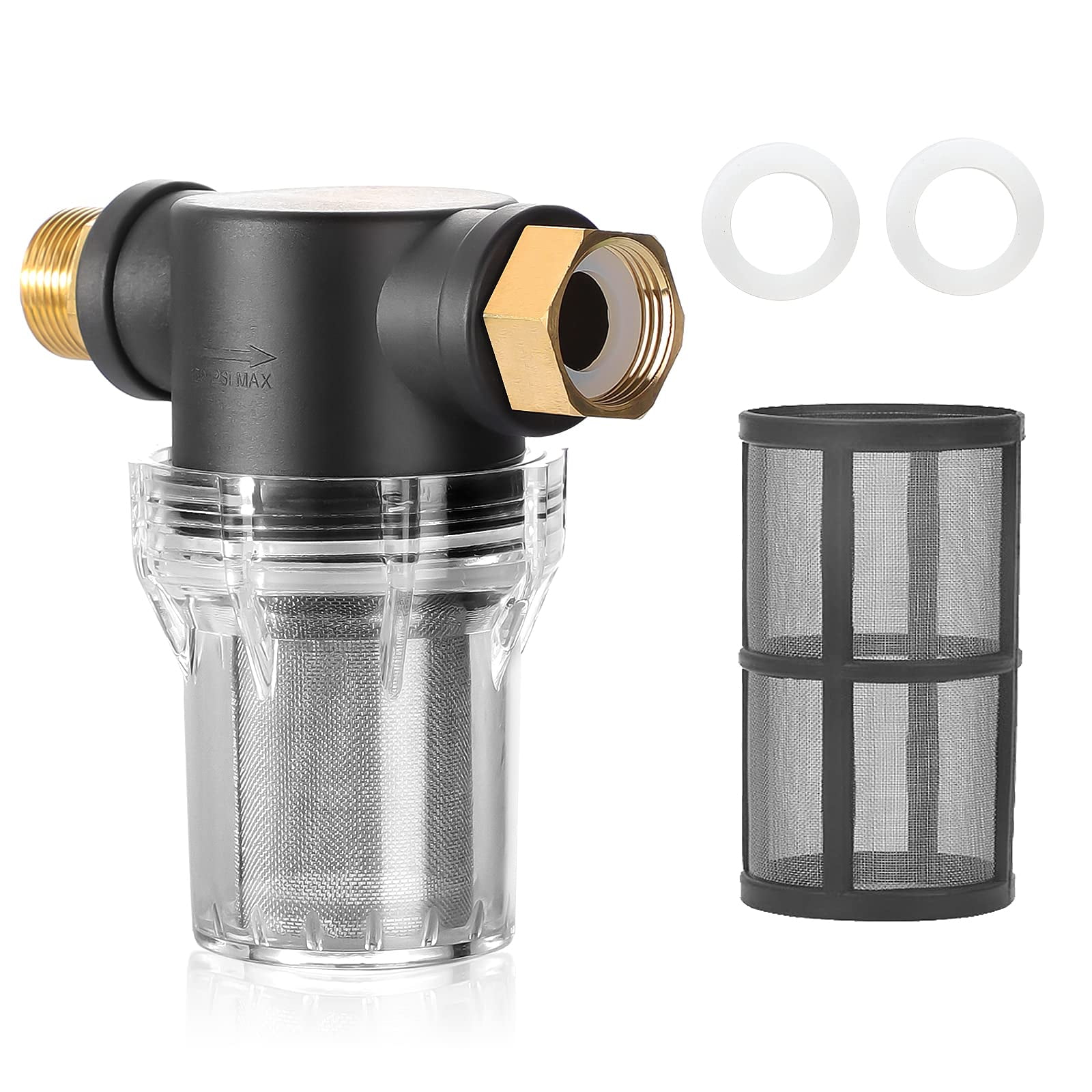 3/4" Water Pump Strainer Filter Set, 150 PSI High Pressure Sediment