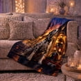 thumbnail image 6 of Firefighter Dalmatian Hero American Flag Night Sky, Dramatic Pet Portrait Pattern, Warm Flannel Blanket for Living Room and Bedroom, Dog Lovers Father's Day Gift, Pet Lover Home Decor, 6 of 9