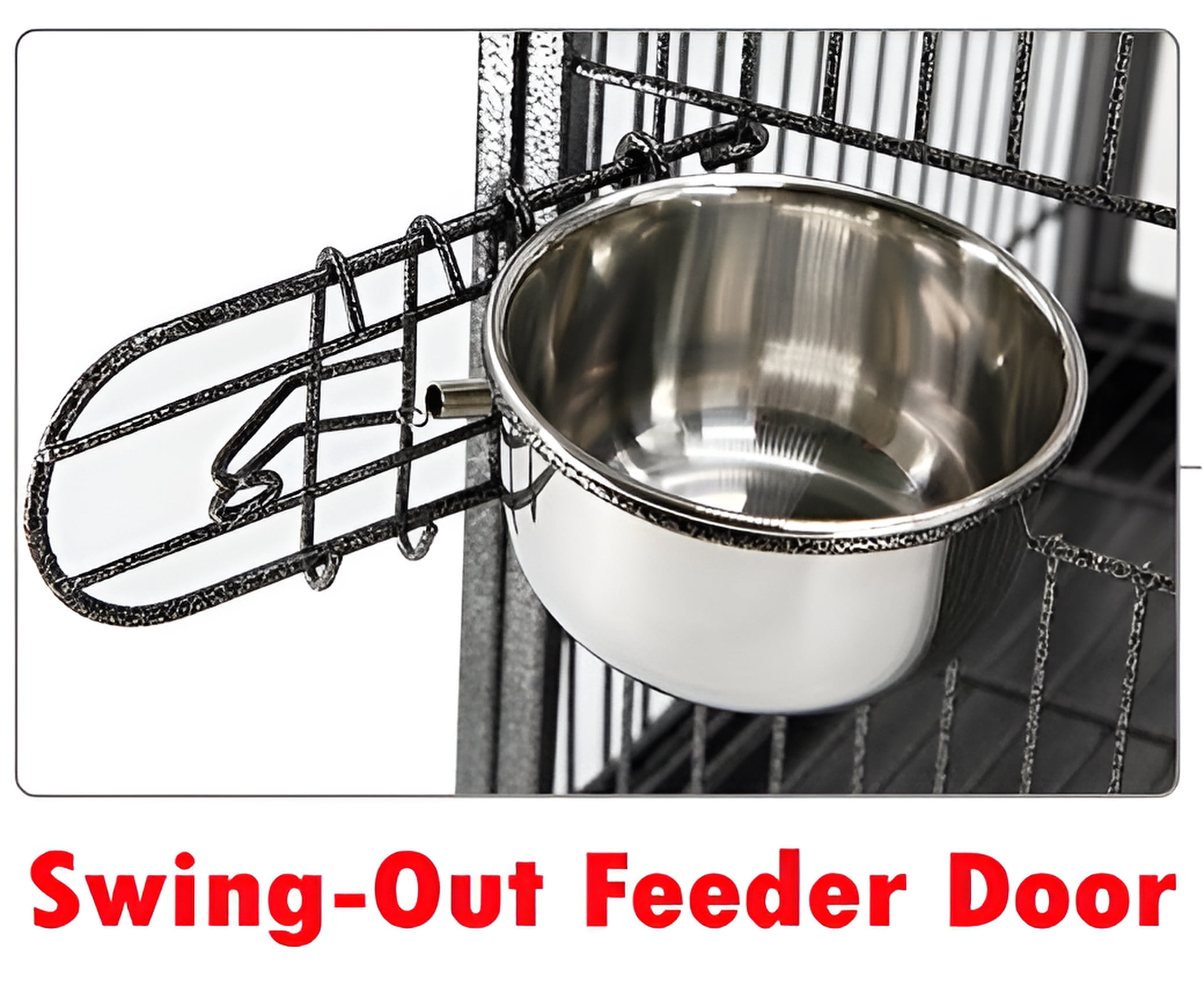22-Inch Portable Heavy Duty Travel Veterinary Parrot Bird Carrier Play Stand Perch Cage Feeding Bowl Stand with Handle and Accessories