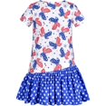 thumbnail image 2 of Sunny Fashion Girls Casual Dress July 4th Star Butterfly Cotton Short Sleeve 8 Years, 2 of 5